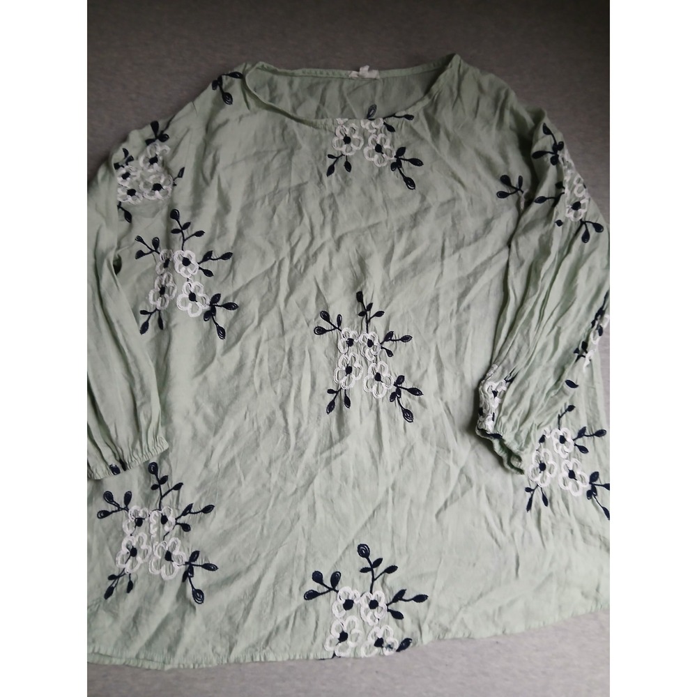 Kindred Anthropologie Top 1x Embroidered Floral Boho Bohemian Peasant Cottage